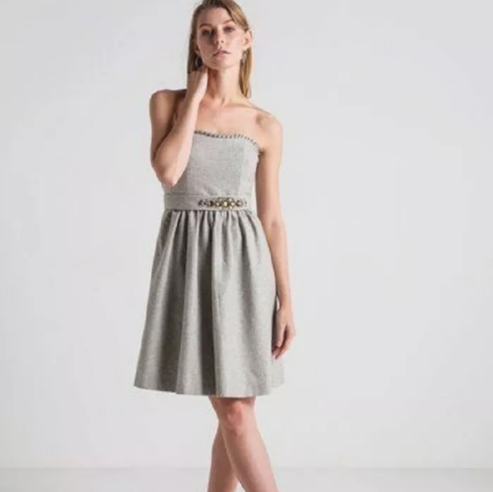 Banana Republic strapless wool dress